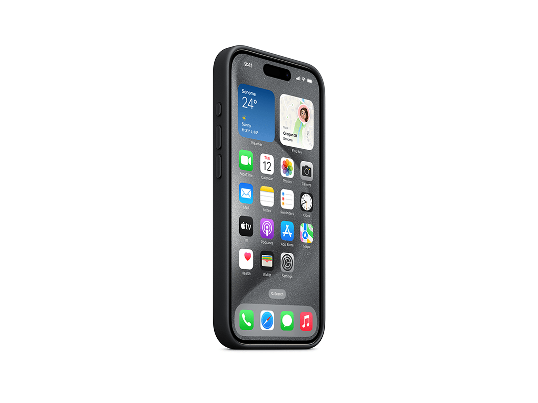 Apple iPhone 15 Pro FineWoven Case with MagSafe - Black in Qatar Apple iPhone 15 Pro FineWoven Case with MagSafe - Black in Qatar